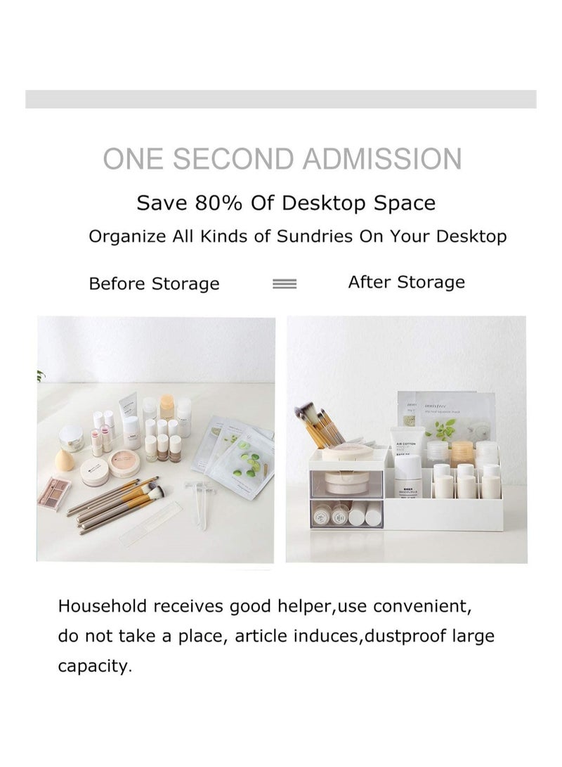 Stylish Multifunctional Desk Organizer for Makeup and Office Supplies Perfect for Small Spaces White - Image 4