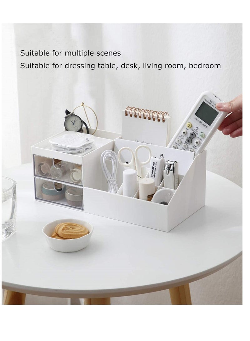 Stylish Multifunctional Desk Organizer for Makeup and Office Supplies Perfect for Small Spaces White - Image 3
