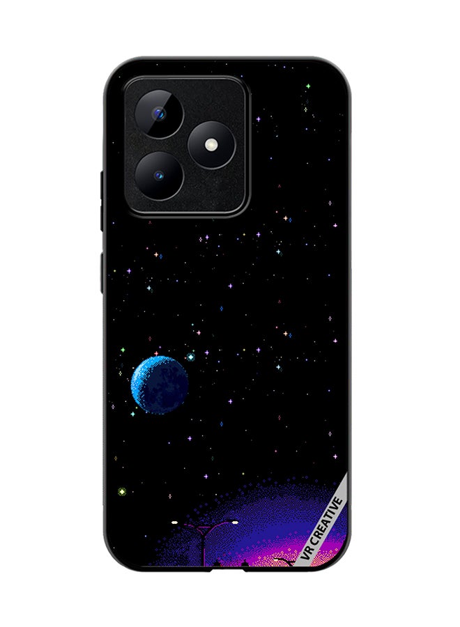 VR CREATIVE Protective Case Cover For Realme C53 8-Bit Pixel Galaxy Design Multicolour - Image 1