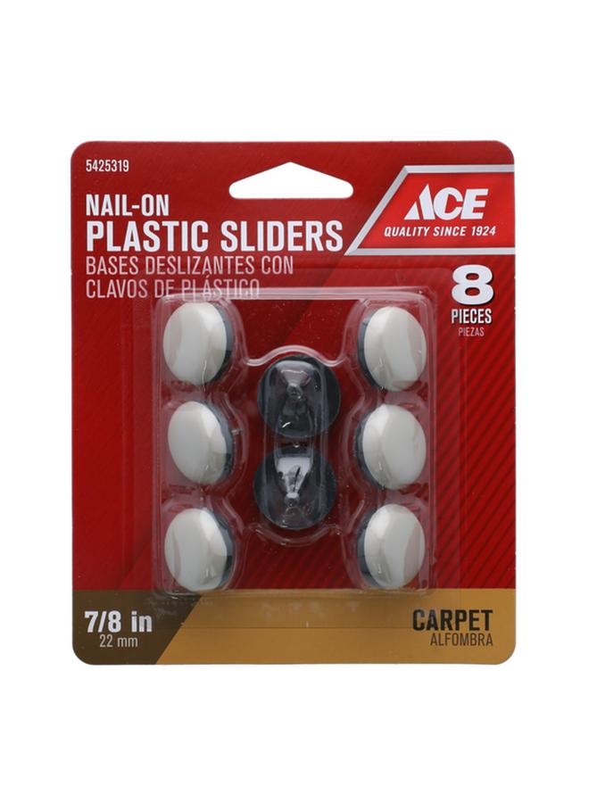 ACE 8-Piece Nail-On Plastic Sliders Off-White 22mm  - Image 1