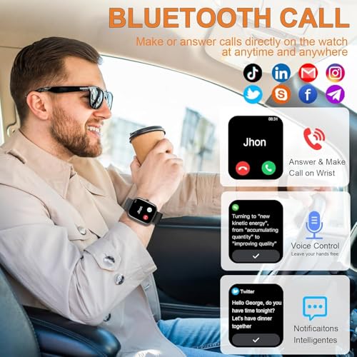 DrNanhai Smart Watch for Men Women(Answer/Make Call), 2025 New Smartwatch 1.85" HD Fitness Watch with 100+ Sport Modes, Heart Rate, Sleep Monitor, Pedometer, IP68 Waterproof Activity Tracker for Android iOS - Image 4