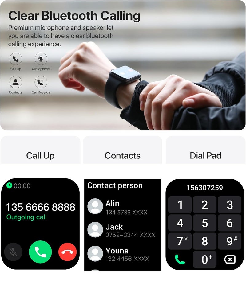 DrNanhai Smart Watch for Men Women(Answer/Make Call), 2025 New Smartwatch 1.85" HD Fitness Watch with 100+ Sport Modes, Heart Rate, Sleep Monitor, Pedometer, IP68 Waterproof Activity Tracker for Android iOS - Image 5