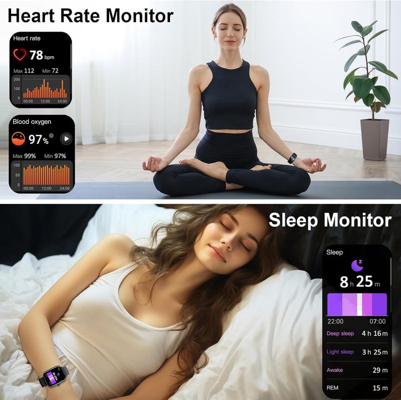DrNanhai Smart Watch for Men Women(Answer/Make Call), 2025 New Smartwatch 1.85" HD Fitness Watch with 100+ Sport Modes, Heart Rate, Sleep Monitor, Pedometer, IP68 Waterproof Activity Tracker for Android iOS - Image 3