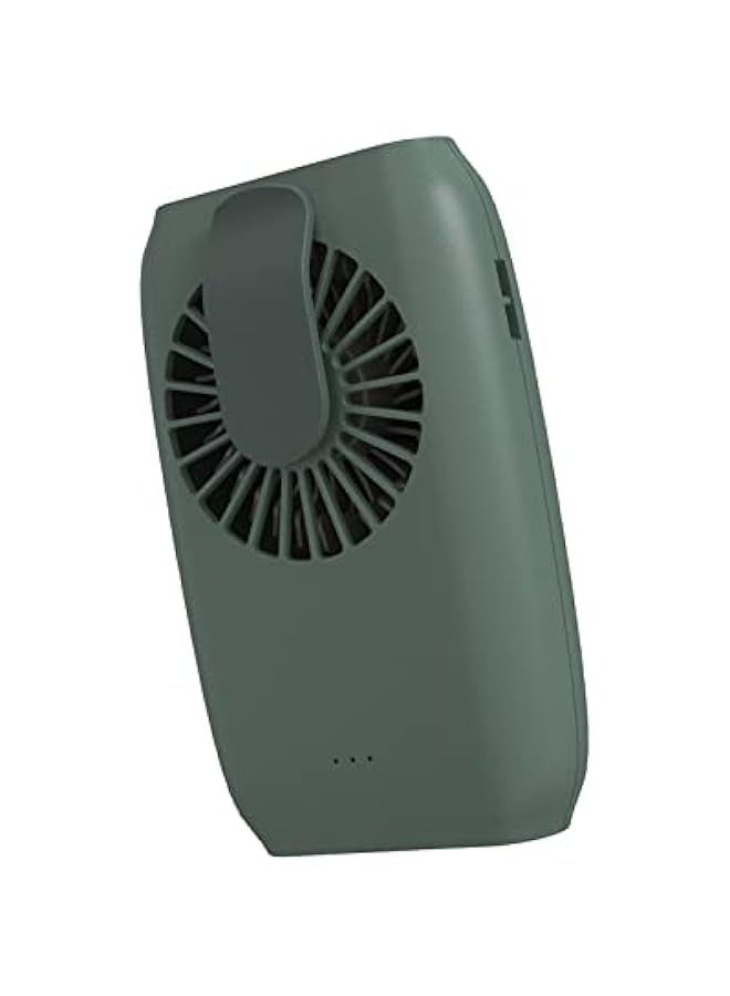 Neck Fan with Clip and Lanyard for Hands- Cooling, Green - Image 1
