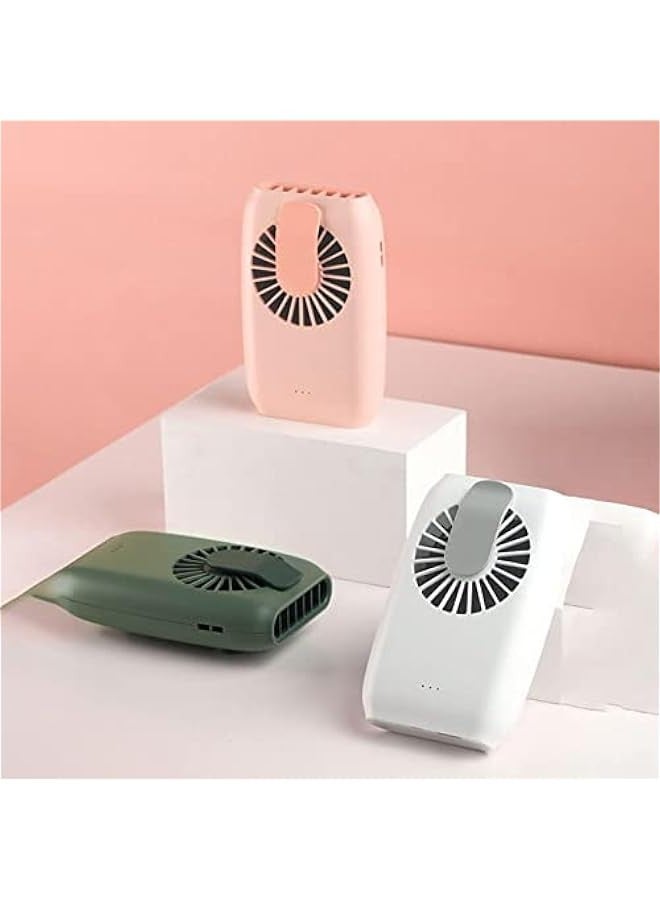 Neck Fan with Clip and Lanyard for Hands- Cooling, Green - Image 2