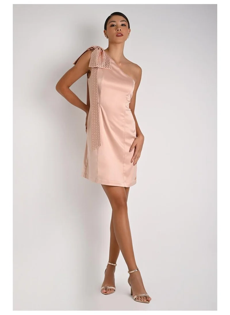 Carmen Steffens Lily Pink Shoulder Bow Dress