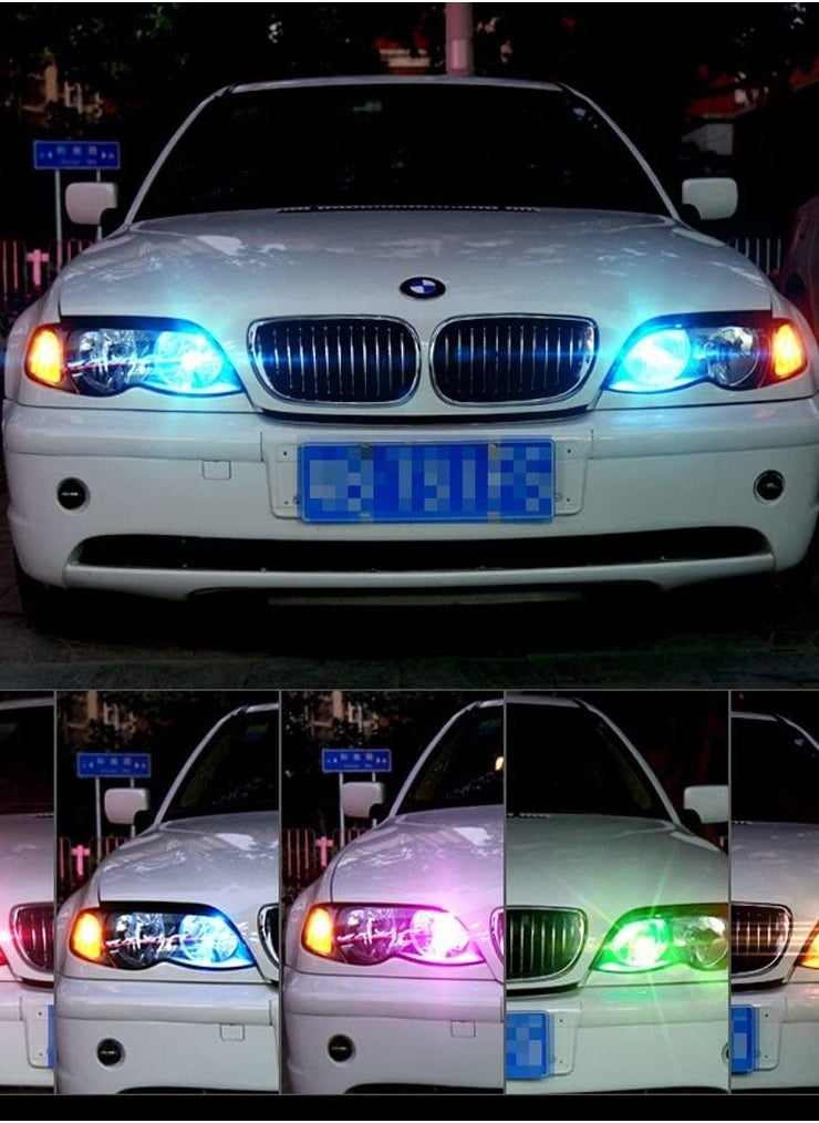 Generic - 2Pcs w5w LED Atmosphere Lights, T10 RGB LED Bulb with Remote Controller RGBW, 501 194 168 6SMD 5050 Silicone Strobe Lights, Car Wedge Side Light - Image 1