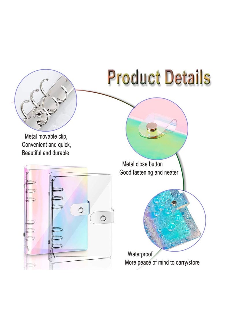 2 Pack A5 Rainbow Soft PVC Refillable Notebook Binder, Durable PVC Cover with Removable Paper Inserts for Organizing and Note-taking - Image 2