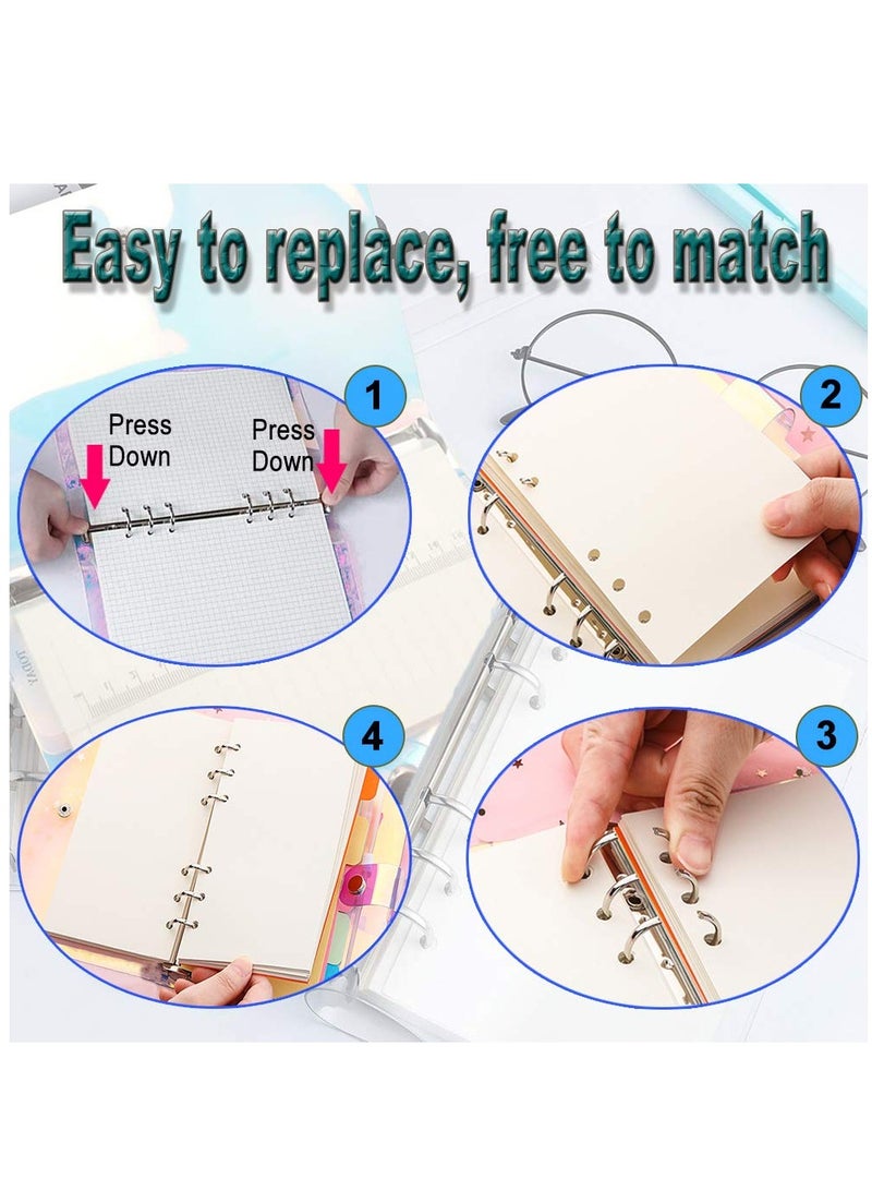 2 Pack A5 Rainbow Soft PVC Refillable Notebook Binder, Durable PVC Cover with Removable Paper Inserts for Organizing and Note-taking - Image 3