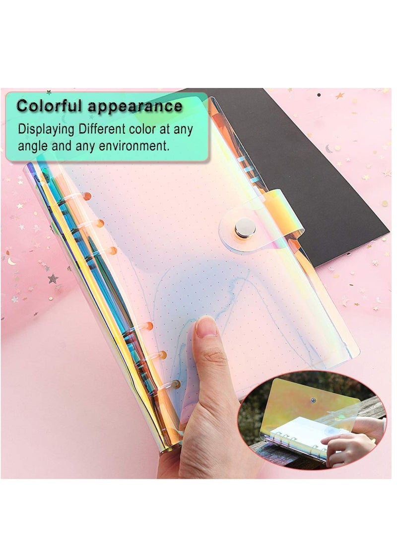 2 Pack A5 Rainbow Soft PVC Refillable Notebook Binder, Durable PVC Cover with Removable Paper Inserts for Organizing and Note-taking - Image 4