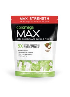 Coromega Max Super High Omega3 Fish Oil Squeeze Packets Dha And Epa Coconut Bliss 60Count  - Image 2