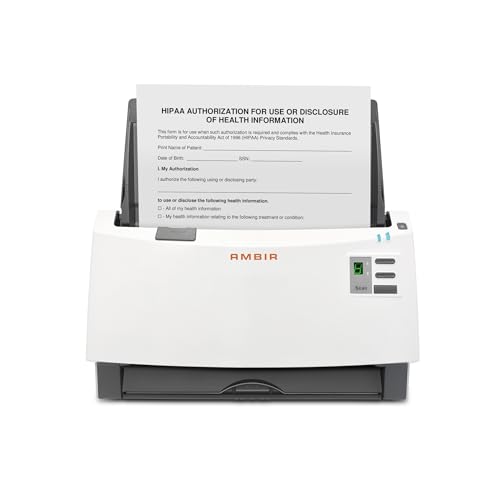 Ambir Technology ImageScan Pro 340 40ppm High-Speed ADF Scanner for Windows PC and Mac, White - Image 1