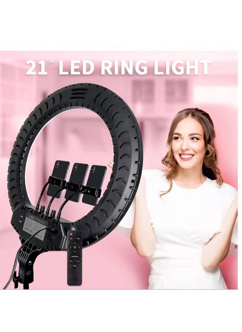 Generic - Ring Light LED RL-21 Big Selfie Light Lamp with Photography Tripod Stand Remote Control for Tiktok Snapchat Youtube Online Streaming 21 Inch - Image 1