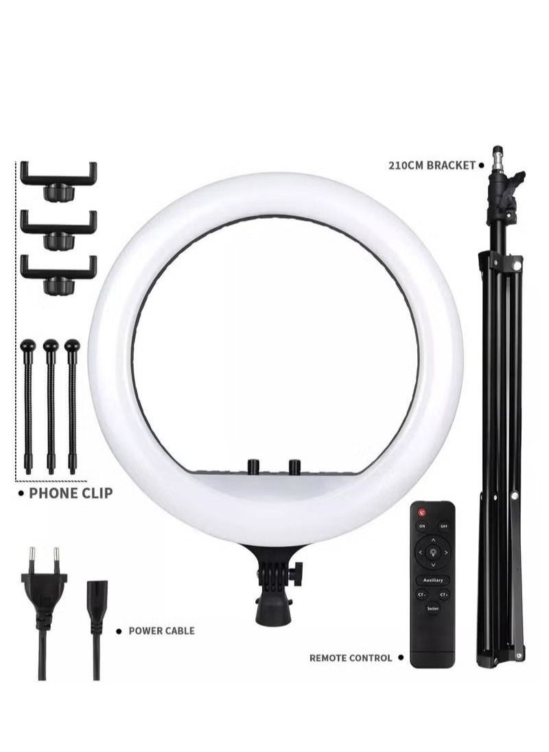 Generic - Ring Light LED RL-21 Big Selfie Light Lamp with Photography Tripod Stand Remote Control for Tiktok Snapchat Youtube Online Streaming 21 Inch - Image 1