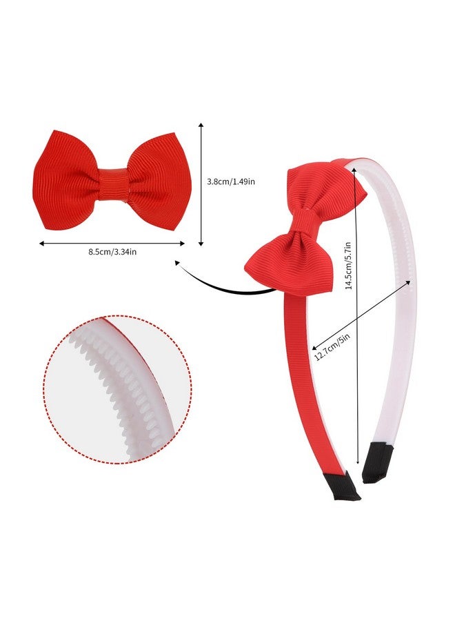 Amariver 10 Packs Bow Headbands for Girls Colorful Headband with Bows Hair Bands for Kids Soft Hair Bows Sweet Headband for Toddler Cute Hair Accessories for Children - Image 2