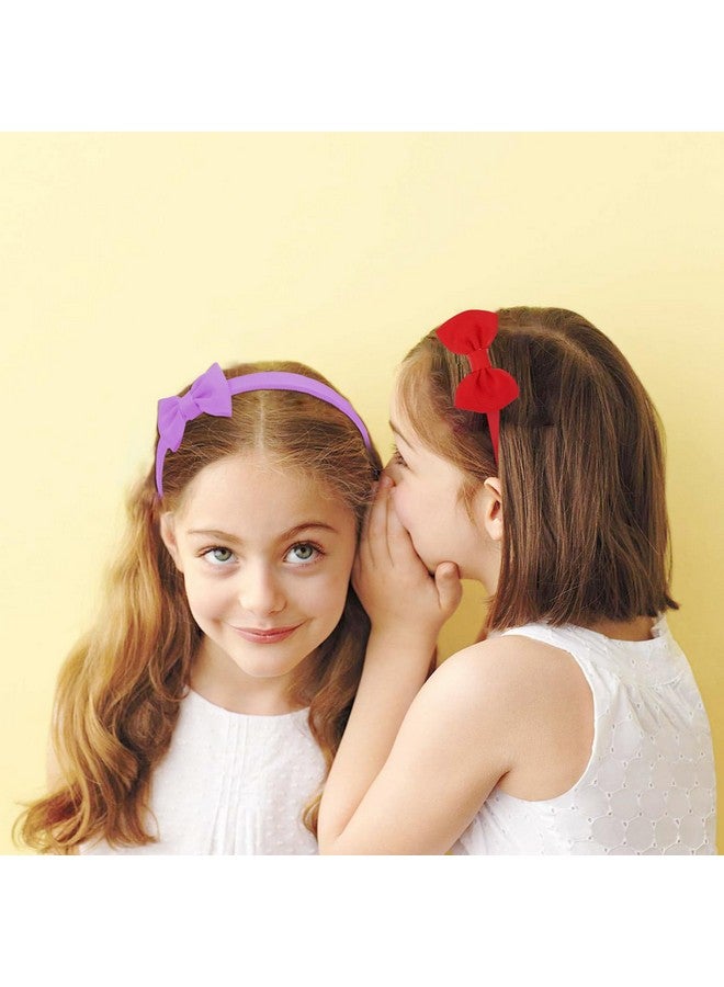 Amariver 10 Packs Bow Headbands for Girls Colorful Headband with Bows Hair Bands for Kids Soft Hair Bows Sweet Headband for Toddler Cute Hair Accessories for Children - Image 5