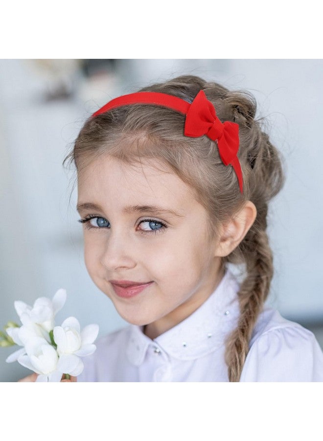 Amariver 10 Packs Bow Headbands for Girls Colorful Headband with Bows Hair Bands for Kids Soft Hair Bows Sweet Headband for Toddler Cute Hair Accessories for Children - Image 3