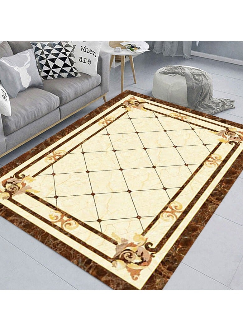 Loquat Squality Polyester Fiber Rectangular Geometric Abstract Carpet