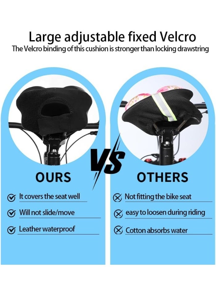 Soofam غطاء مقعد الدراجة مبطن بالجل Gel لمقعد الدراجة للرجال والنساء وسادة مقعد الدراجة الضيقة للراحة Foma وسادة مقعد الدراجة للاستخدام الخارجي والداخلي (28.5x18 سم) - Image 5