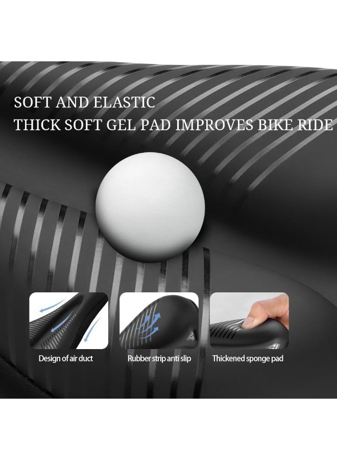 Soofam غطاء مقعد الدراجة مبطن بالجل Gel لمقعد الدراجة للرجال والنساء وسادة مقعد الدراجة الضيقة للراحة Foma وسادة مقعد الدراجة للاستخدام الخارجي والداخلي (28.5x18 سم) - Image 4