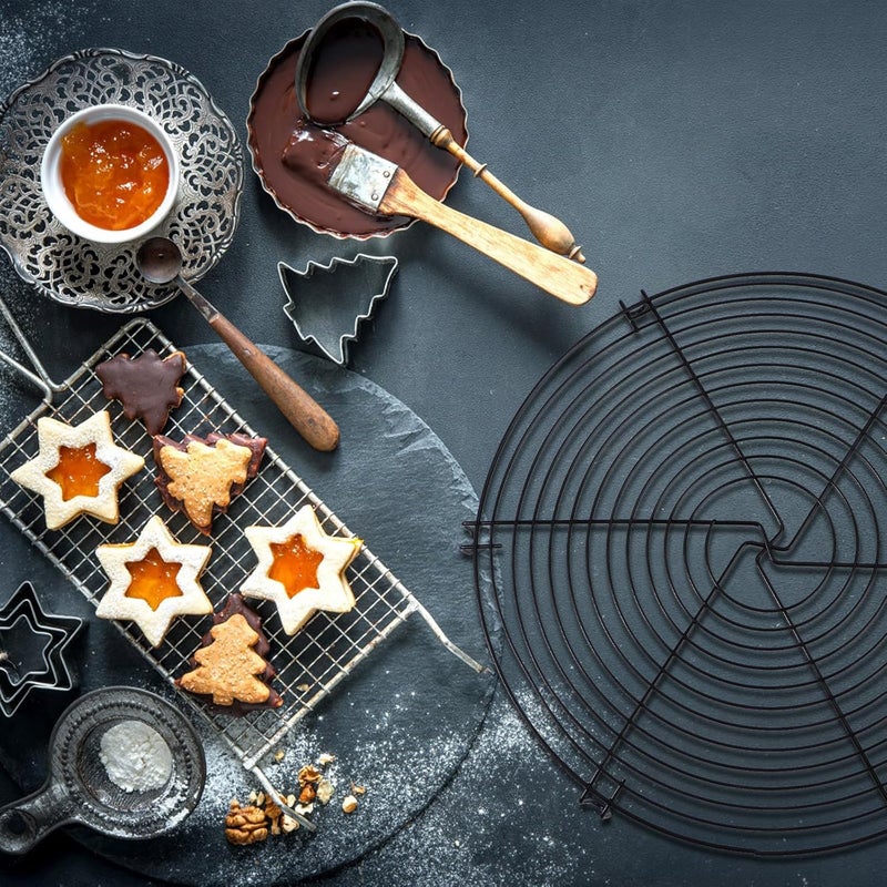 رف تبريد غير لاصق من الحديد من FOMIYES، لتبريد الخبز والبسكويتات، أداة مطبخية سوداء اللون - Image 5