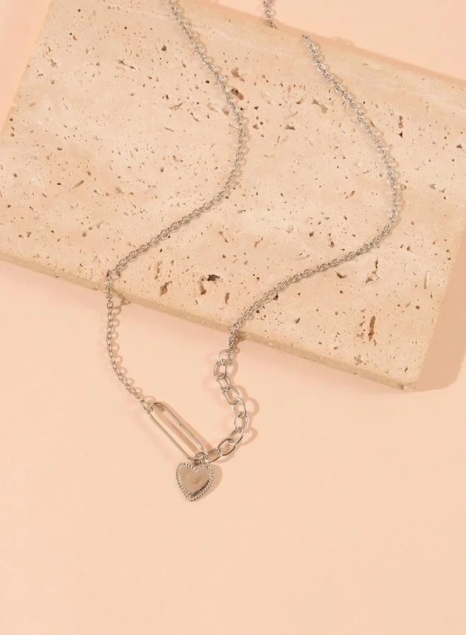 Take Two Flat Heart Pendant Necklace