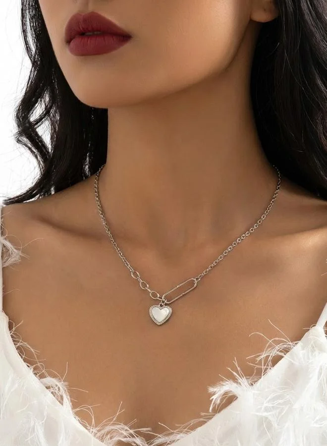 Take Two Flat Heart Pendant Necklace