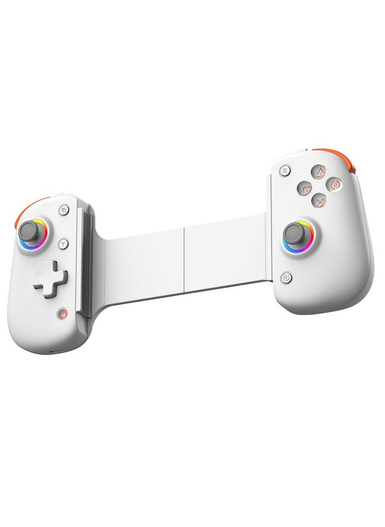 Generic - D8PRO Stretch Gaming Controller with Dual Hall Sensor, Motion Sensing, and Macro Programming, compatible with SWITCH/PS4/Android/iOS/PC (White) - Image 1