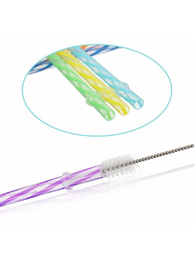 Jovitec 50 Pieces Reusable Drinking Straw Thick Plastic Straws with Cleaning Brush Straw Cleaner (11 Inch, Multi Color 2) - Image 4