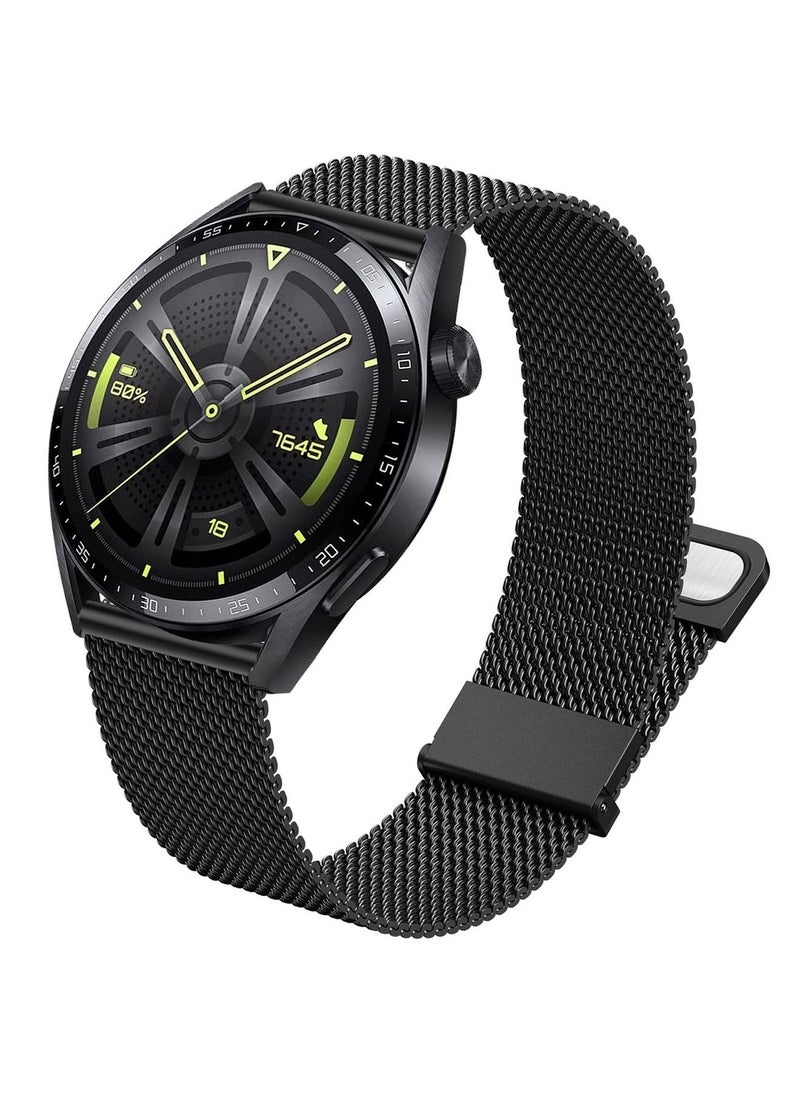 Metal Strap For Huawei Watch GT3 46mm, 22mm Metal Replacement Strap, Dual Magnetic Adjustable Strap for Huawei Watch GT3 46mm/GT2 46mm/GT Classic/Galaxy Watch 46mm/Galaxy Watch 3 45mm - Image 1