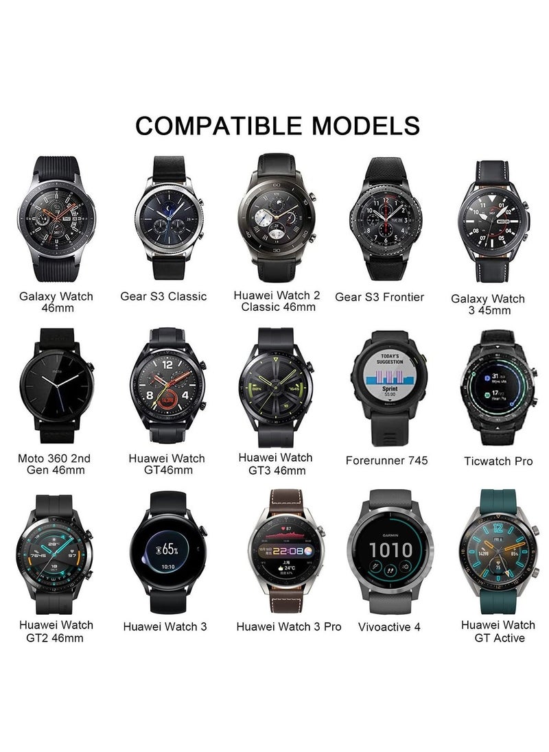 Metal Strap For Huawei Watch GT3 46mm, 22mm Metal Replacement Strap, Dual Magnetic Adjustable Strap for Huawei Watch GT3 46mm/GT2 46mm/GT Classic/Galaxy Watch 46mm/Galaxy Watch 3 45mm - Image 5