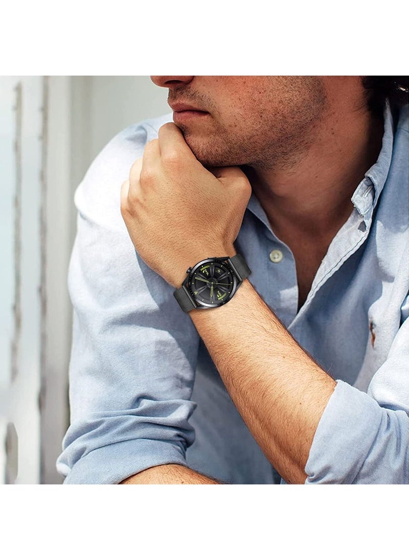 Metal Strap For Huawei Watch GT3 46mm, 22mm Metal Replacement Strap, Dual Magnetic Adjustable Strap for Huawei Watch GT3 46mm/GT2 46mm/GT Classic/Galaxy Watch 46mm/Galaxy Watch 3 45mm - Image 2