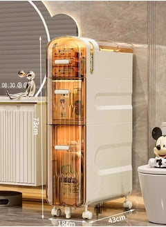 keke 3 Tier Bathroom Storage Cabinet and Drawer with Toilet Paper Holder  - Image 1