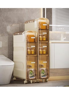 keke 3 Tier Bathroom Storage Cabinet and Drawer with Toilet Paper Holder  - Image 2