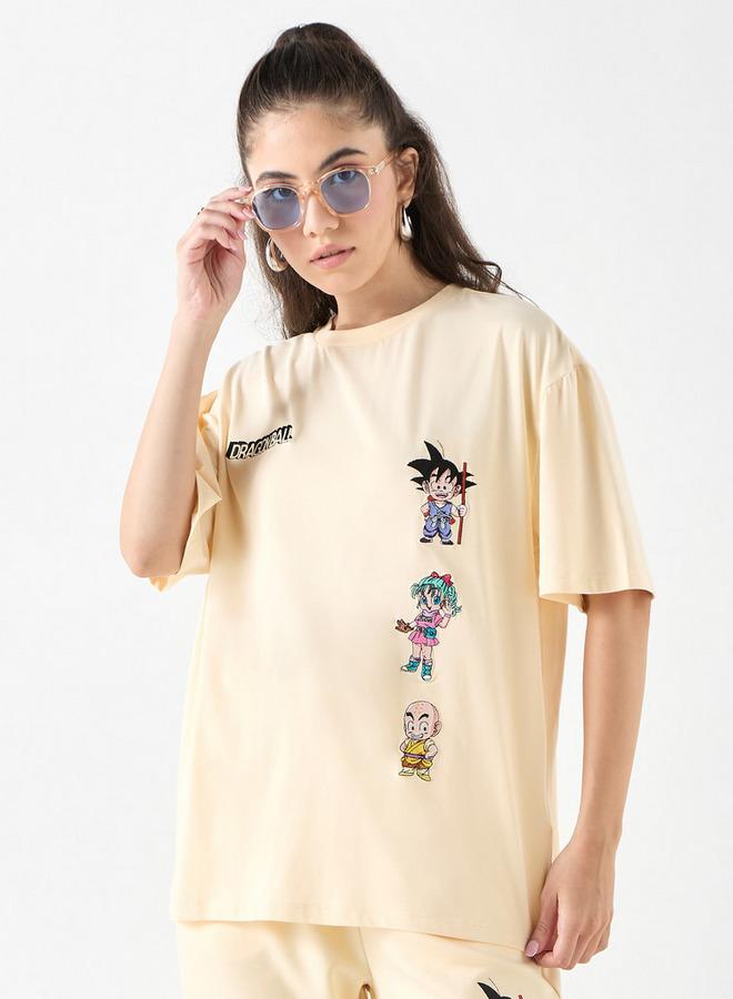 اس بي كاركترز تيشيرت بأكمام قصيرة وياقة ضيقة وتطريز دارجون بول زيد - Image 1