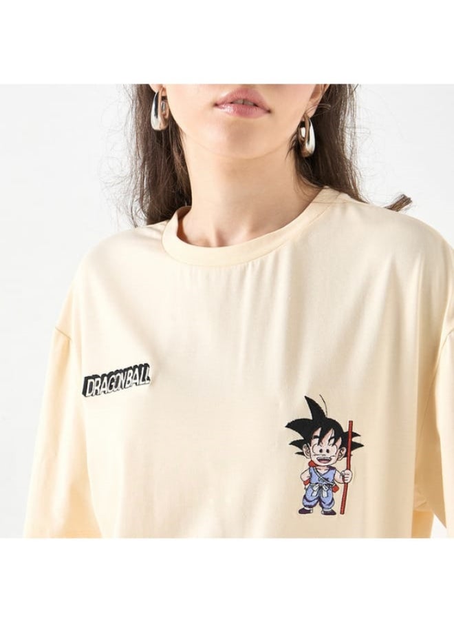 SP Characters Dragon Ball Z Embroidered T-shirt with Crew Neck and Short Sleeves  - Image 1