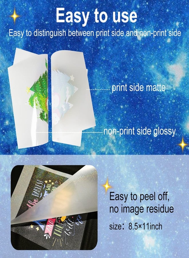 Yamation DTF Glitter Transfer Film: 8.5x11 Inch 50 Sheets PET Paper Glossy Clear Cold Peel Direct to Film Transfer Film for Tshirt - Image 5