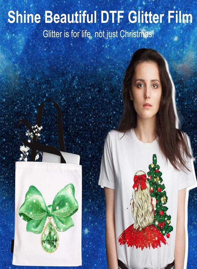 Yamation DTF Glitter Transfer Film: 8.5x11 Inch 50 Sheets PET Paper Glossy Clear Cold Peel Direct to Film Transfer Film for Tshirt - Image 2