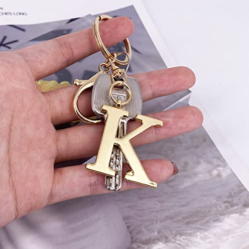 LAXPICOL Gold Keychain Letter K Keychains for Women Men Bag Charms Purse Charms For Handbags Metal Alphabet Initial Letter Key Ring Keychain - Image 3