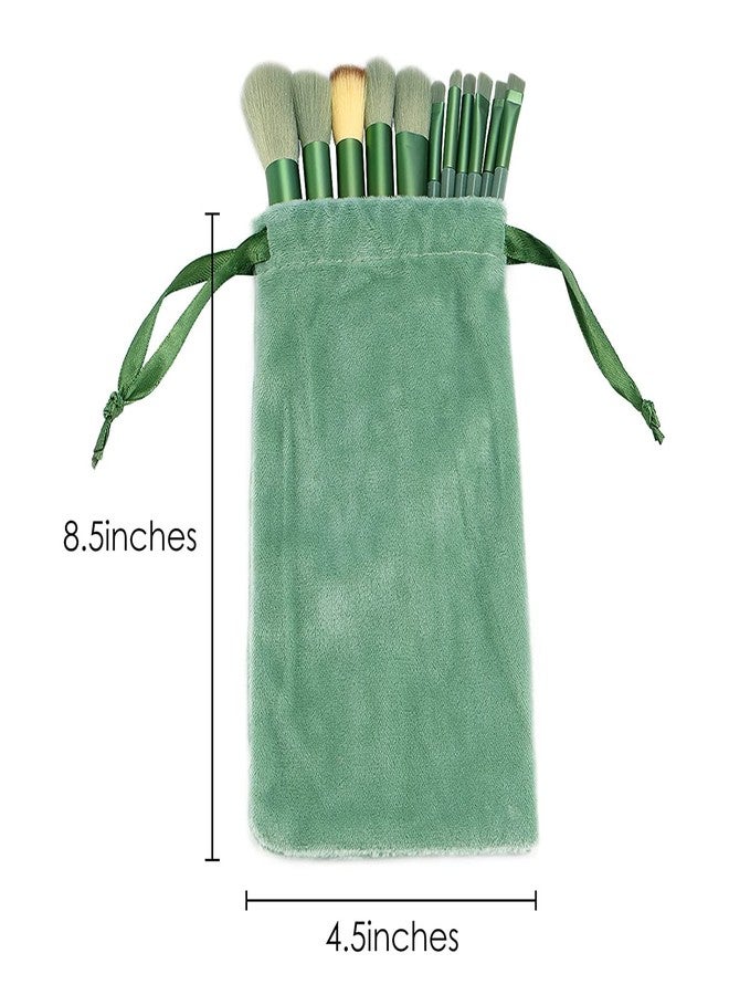 Calyrex Makeup Brushes Kit, Calyrex Face Makeup Brushes Set Professional Foundation Brush Eyeshadow Brush Travel Makeup Brushes for makeup beginners and enthusiasts(Green, 13 Piece) - Image 5