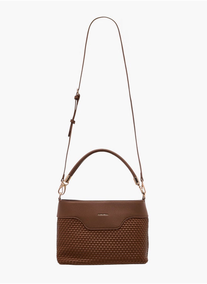 Flora Bella By Shoexpress Textured Crossbody Bag with Zip Closure and Adjustable Strap  - Image 2