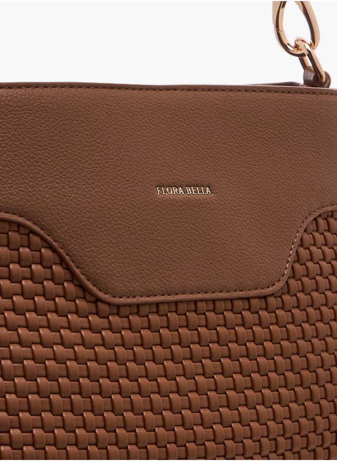 Flora Bella By Shoexpress Textured Crossbody Bag with Zip Closure and Adjustable Strap  - Image 4