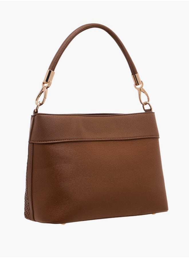 Flora Bella By Shoexpress Textured Crossbody Bag with Zip Closure and Adjustable Strap  - Image 3