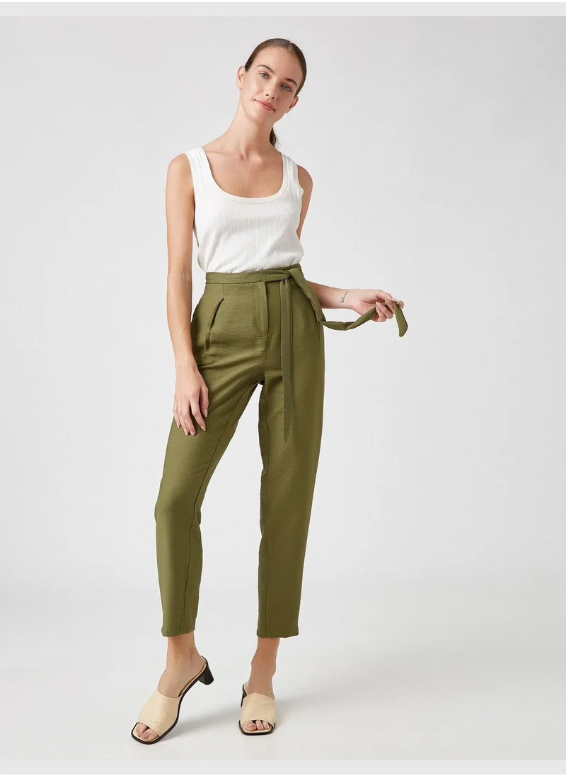 KOTON High Waist Pants With Belted