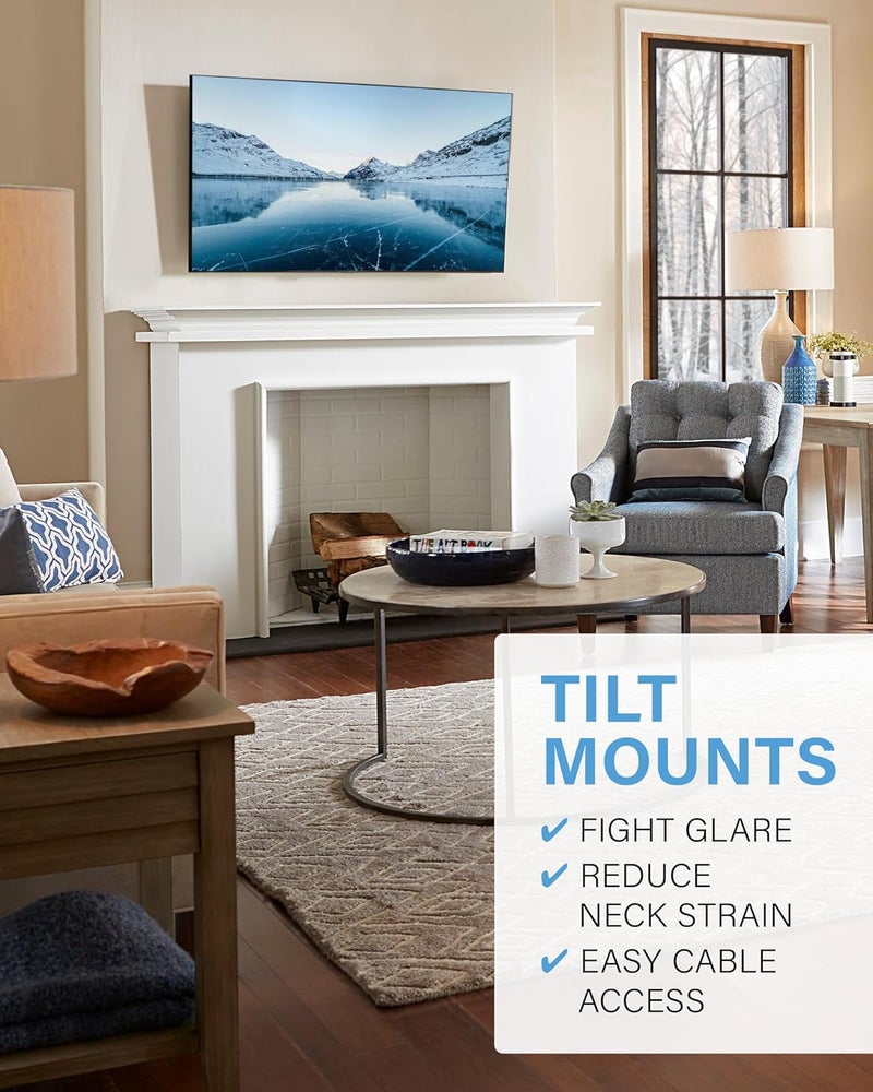 Sanus Tilting TV Mount - Universal 32 to 55 inch TV Wall Mount w/Low Profile Design - Easy DIY Install Includes Lateral Shift & All Hardware - Image 3