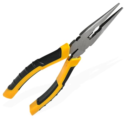 Zthluyc Needle Nose Pliers with Wire's Cutter - Long Nose pliers, Needlenose Pliers,Needle-nose Pliers, Needle Nose Plyers can Screw Loose Nuts and Wind/Cutter Wire's ect.（8.1 in） - Image 1