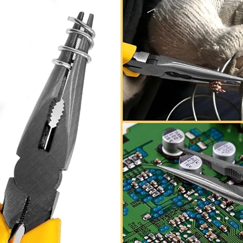 Zthluyc Needle Nose Pliers with Wire's Cutter - Long Nose pliers, Needlenose Pliers,Needle-nose Pliers, Needle Nose Plyers can Screw Loose Nuts and Wind/Cutter Wire's ect.（8.1 in） - Image 2