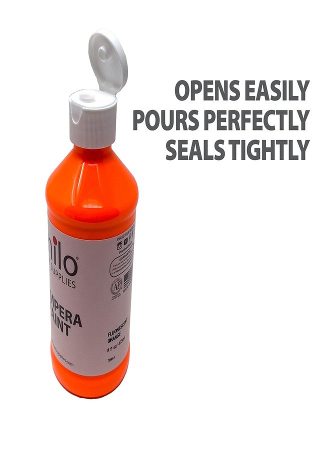 milo Fluorescent Neon Washable Paint for Kids | 8 oz Bottles 8 Colors | Made in the USA | Glows UV in Black Light | Safe & Non-Toxic Tempera Paint for Art & Craft, Poster, Window, for Children, Toddler, Classroom, School - Image 5