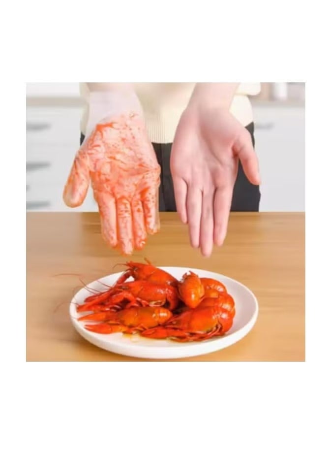 Plastic Disposable Gloves Clear - Image 2