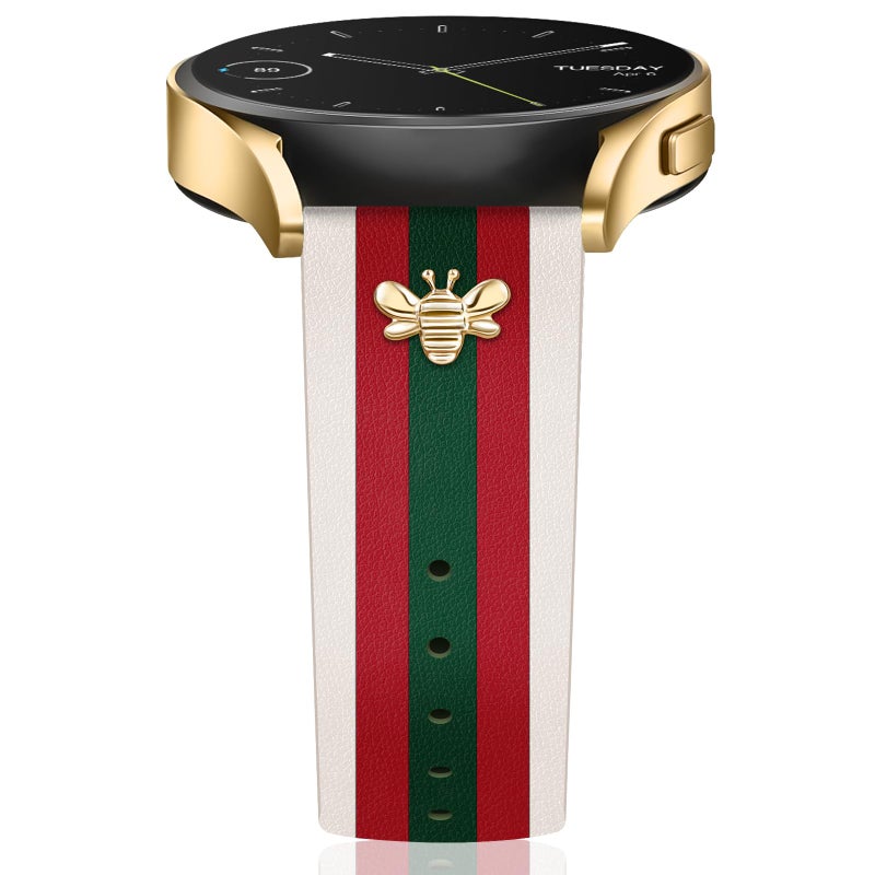 MOINSPIRE Designer Leather Bands with Charms Compatible with Samsung Galaxy Watch 7654Active 2 40mm 44mmWatch 6 Classic 43mm 47mmWatch 5 Pro 45mmWatch 4 Classic 42mm 46mm 20mm - Image 2